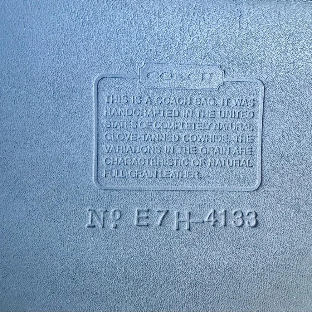 Coach Vintage Waverly Tote 4133 Blue Periwinkle Glovetanned Leather 1997 RARE